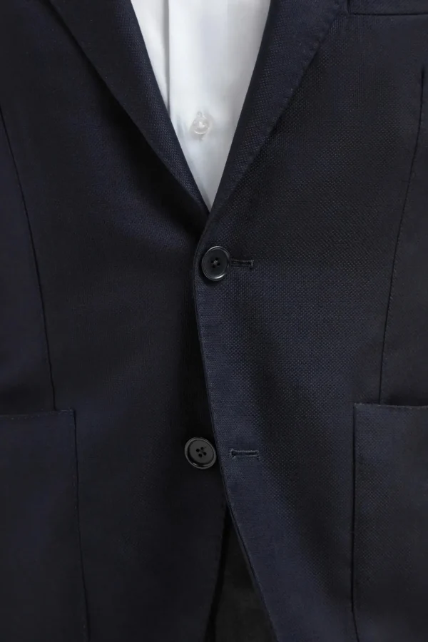 Blue Full Canvas Blazer - Made in Italy