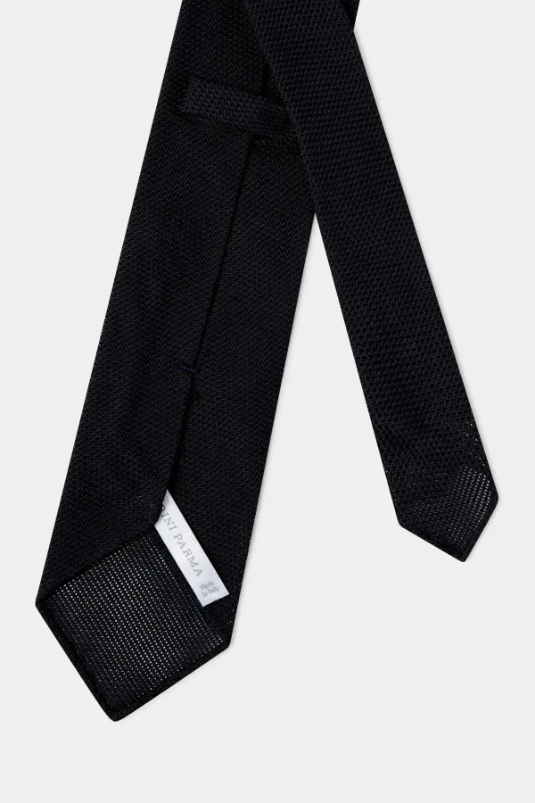 Blue grenadine silk tie - Hand Made In Italy