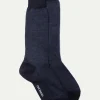 Blue herringbone short socks - Made in Italy