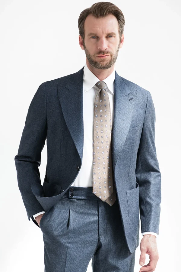 Blue houndstooth suit "Soragna Capsule Collection" - Made in Italy