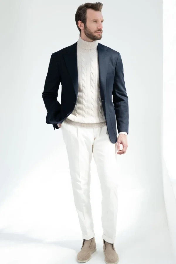 Blue jacket in cashmere - Made in Italy
