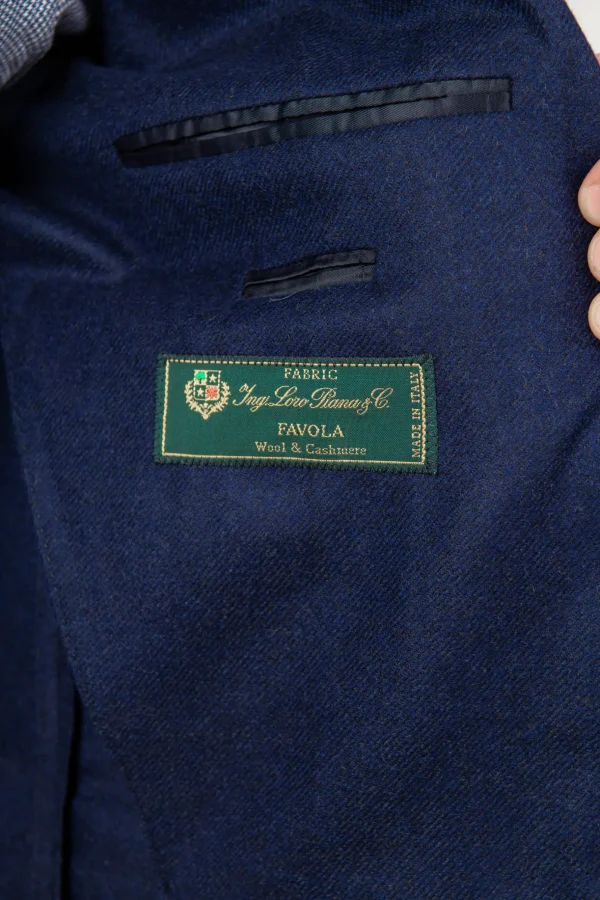 Blue jacket in wool and cashmere - Made in Italy