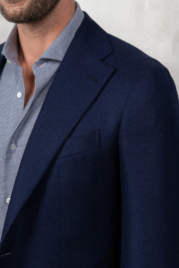 Blue jacket in wool and cashmere - Made in Italy