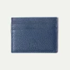 Blue leather card holder - Made in Italy