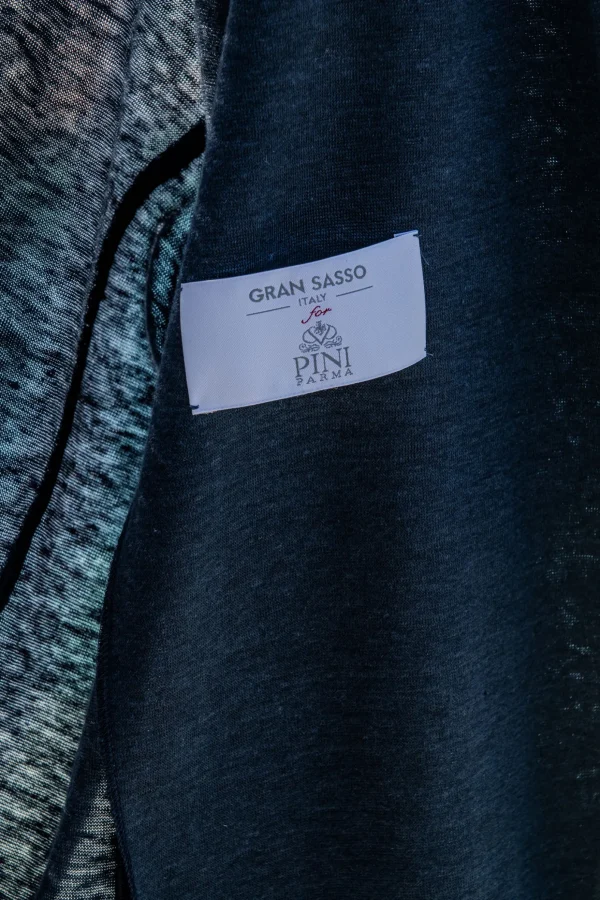 Blue linen knitted jacket - Made in Italy