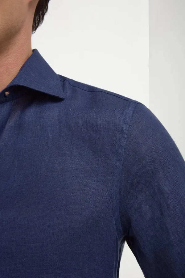 Blue linen shirt - Made in Italy