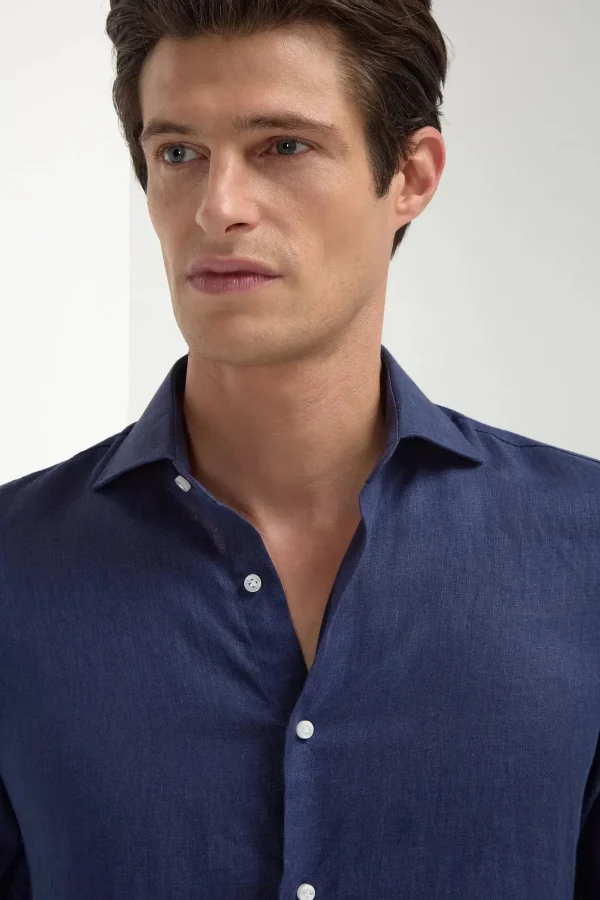 Blue linen shirt - Made in Italy