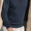 Blue Long Sleeve Cotton Polo - Made in Italy