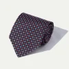 Blue micro fancy silk tie - Made In Italy