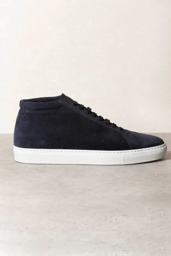 Blue Mid Top Sneakers - Made In Italy