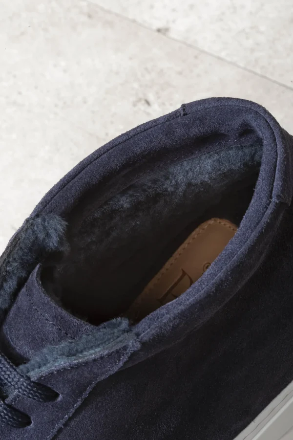 Blue Mid Top Sneakers - Made In Italy