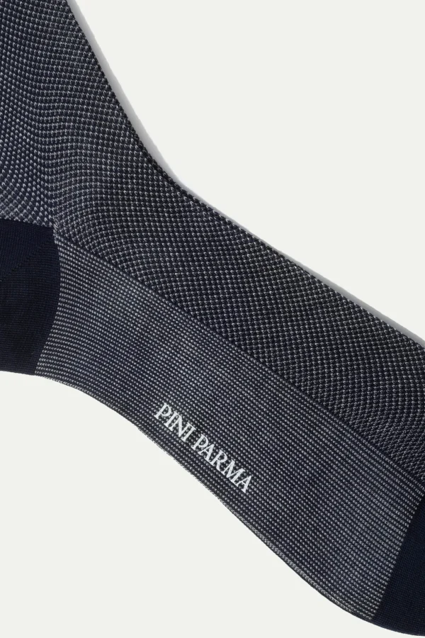 Blue patterned short socks - Made in Italy