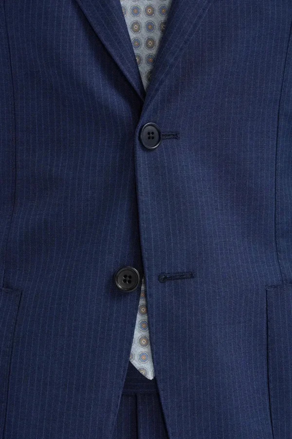 Blue pinstripe wool suit - Made in Italy