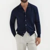 Blue polo cardigan - Made in Italy