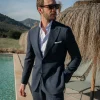 Blue Prince of Wales suit - Made in Italy