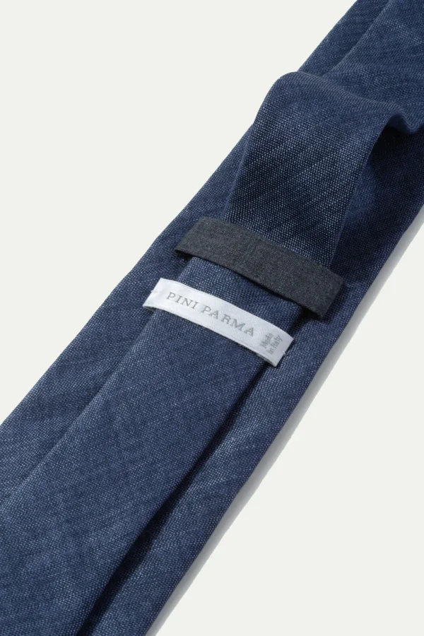 Blue printed silk tie - Made In Italy