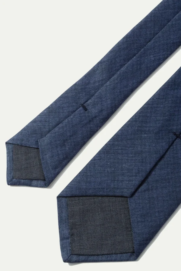 Blue printed silk tie - Made In Italy