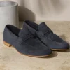 Blue soft penny loafers - Made In Italy