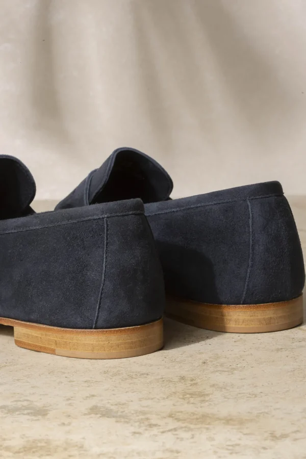 Blue soft penny loafers - Made In Italy
