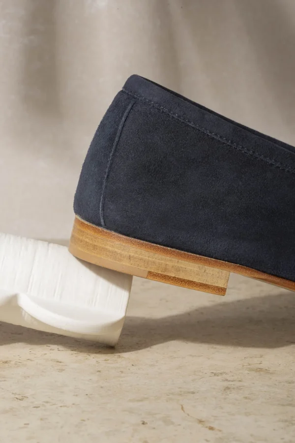 Blue soft penny loafers - Made In Italy