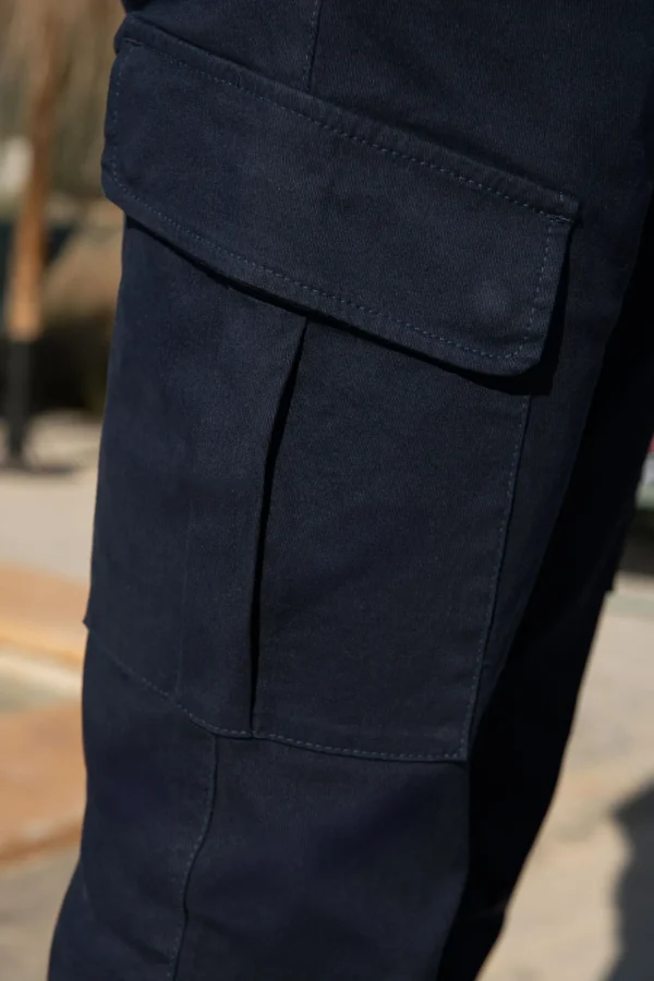 Blue stretch cotton cargo - Made in Italy