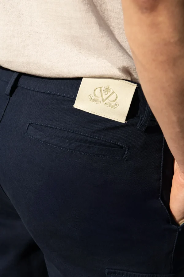 Blue stretch cotton cargo - Made in Italy