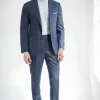 Blue striped 140'S suit - Made in Italy
