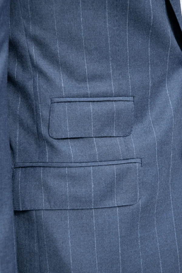 Blue striped 140'S suit - Made in Italy