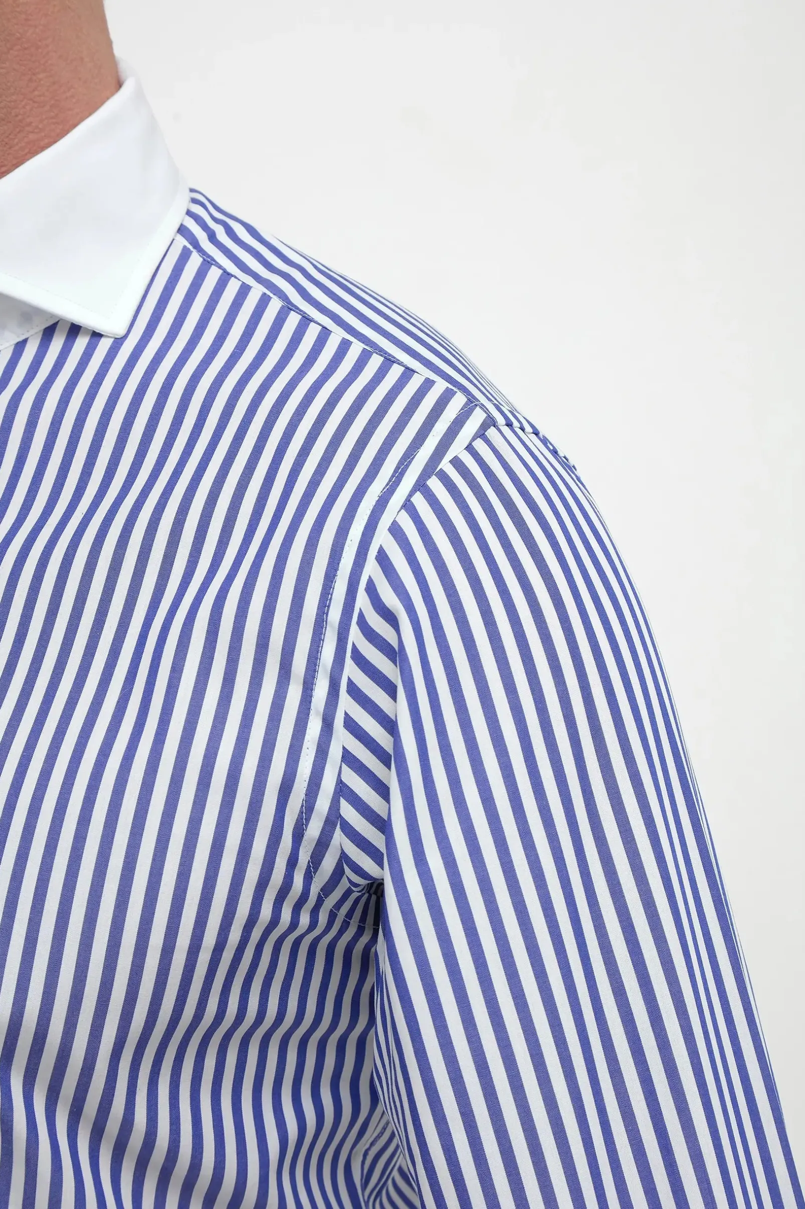 blue_striped_white_collar_2.webp Blue striped white collar shirt Limited Edition - Made in Italy
