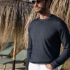 Blue superlight cashmere round neck – Made in italy