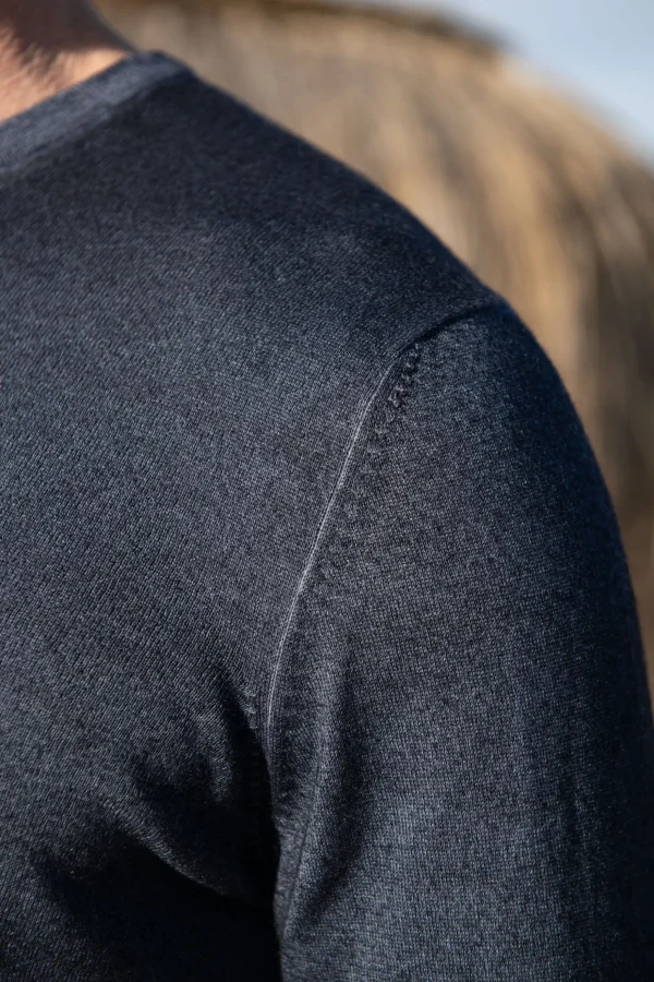 Blue superlight cashmere round neck – Made in italy