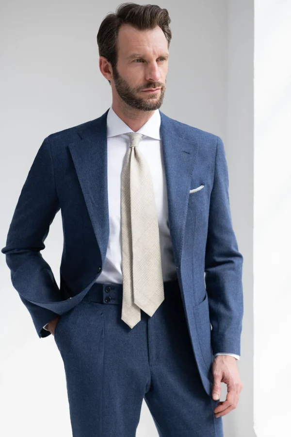 Bluette wool and cashmere suit - Made in Italy