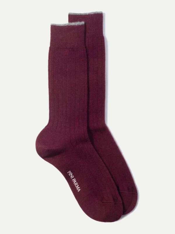 Bordeaux - Super durable Wool short socks - Made in Italy