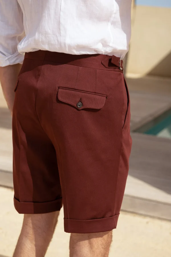 Bordeaux cotton shorts - Made in Italy
