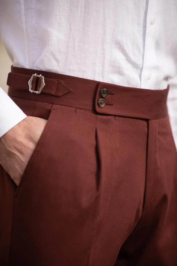 Bordeaux cotton trousers "Soragna Capsule Collection" - Made in Italy