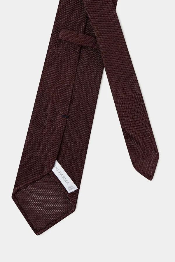 Bordeaux grenadine silk tie - Hand Made In Italy