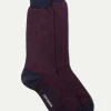 Bordeaux herringbone short socks - Made in Italy