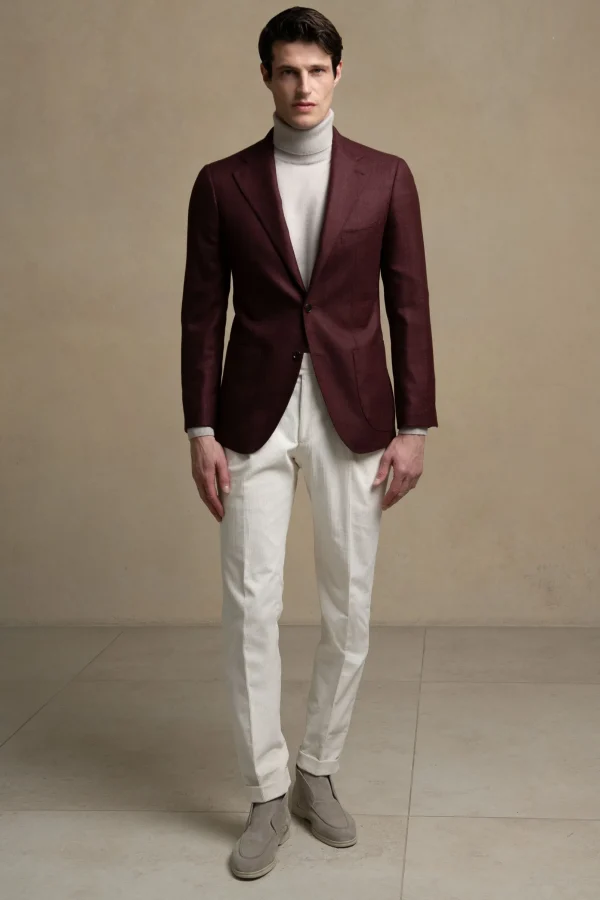 Bordeaux jacket in wool and cashmere - Made in Italy