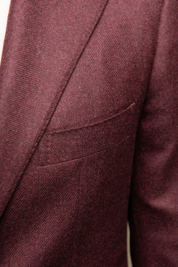 Bordeaux jacket in wool and cashmere - Made in Italy