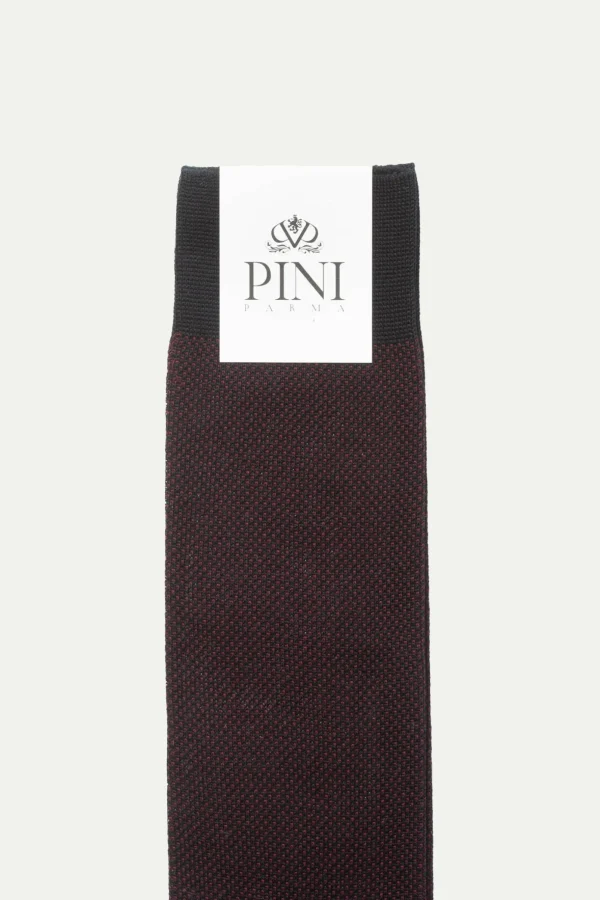 Bordeaux patterned short socks - Made in Italy