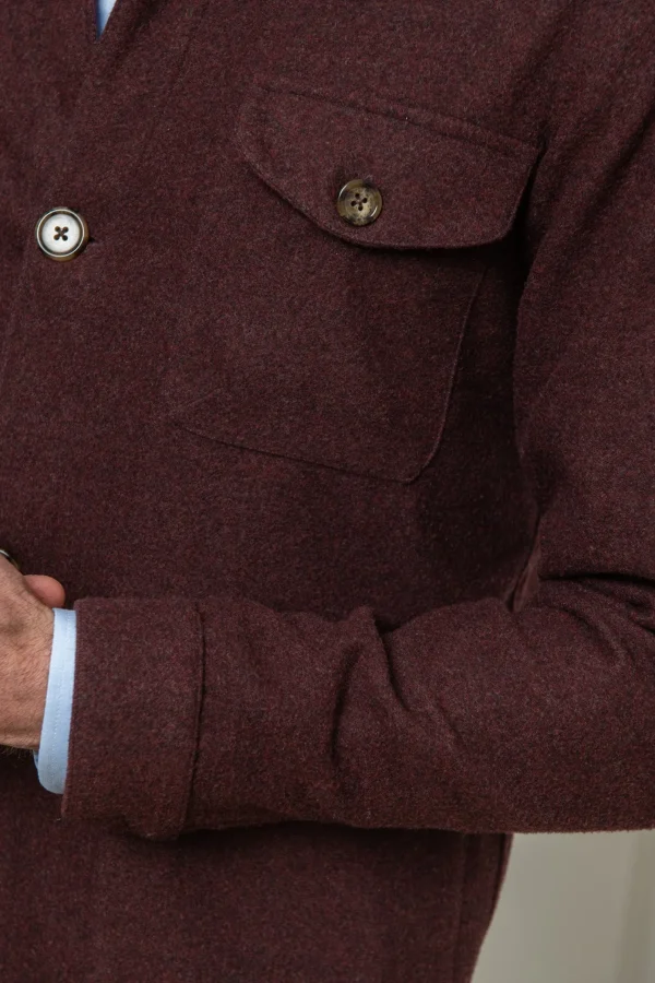 Bordeaux Safari Jacket flannel Super 180'S – Made in Italy