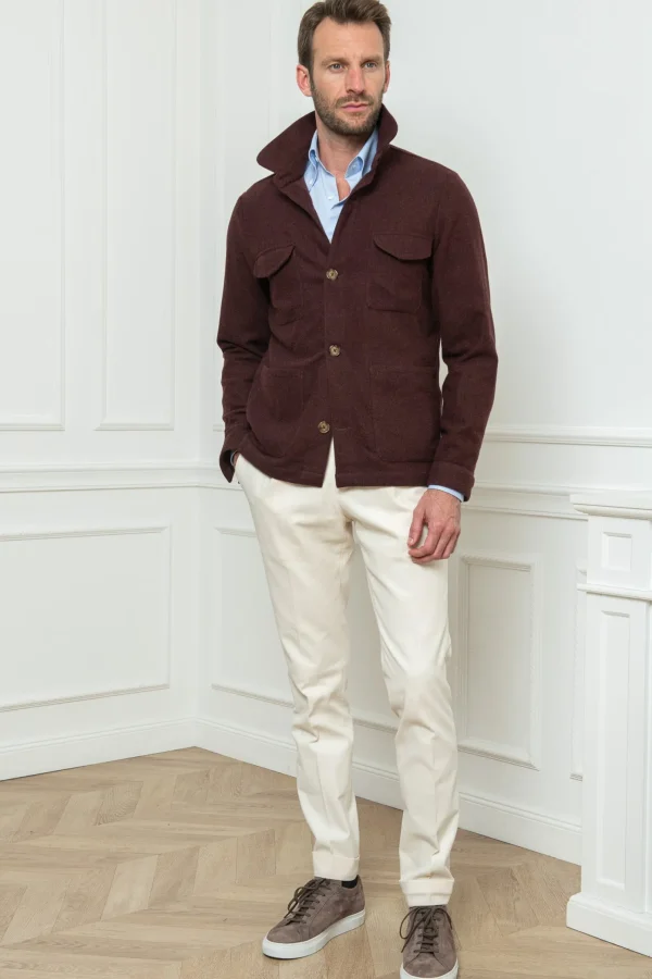 Bordeaux Safari Jacket flannel Super 180'S – Made in Italy