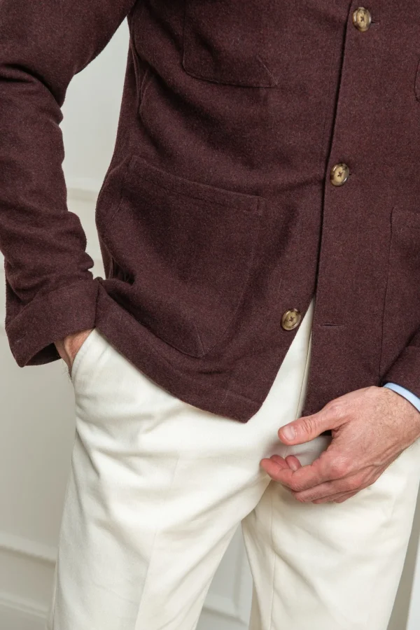 Bordeaux Safari Jacket flannel Super 180'S – Made in Italy