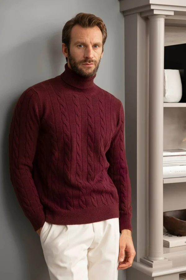Bordeaux turtleneck – Made in italy