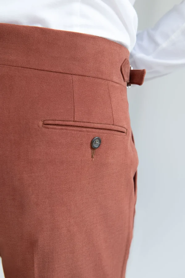 Brick cotton trousers "Soragna Capsule Collection" - Made in Italy