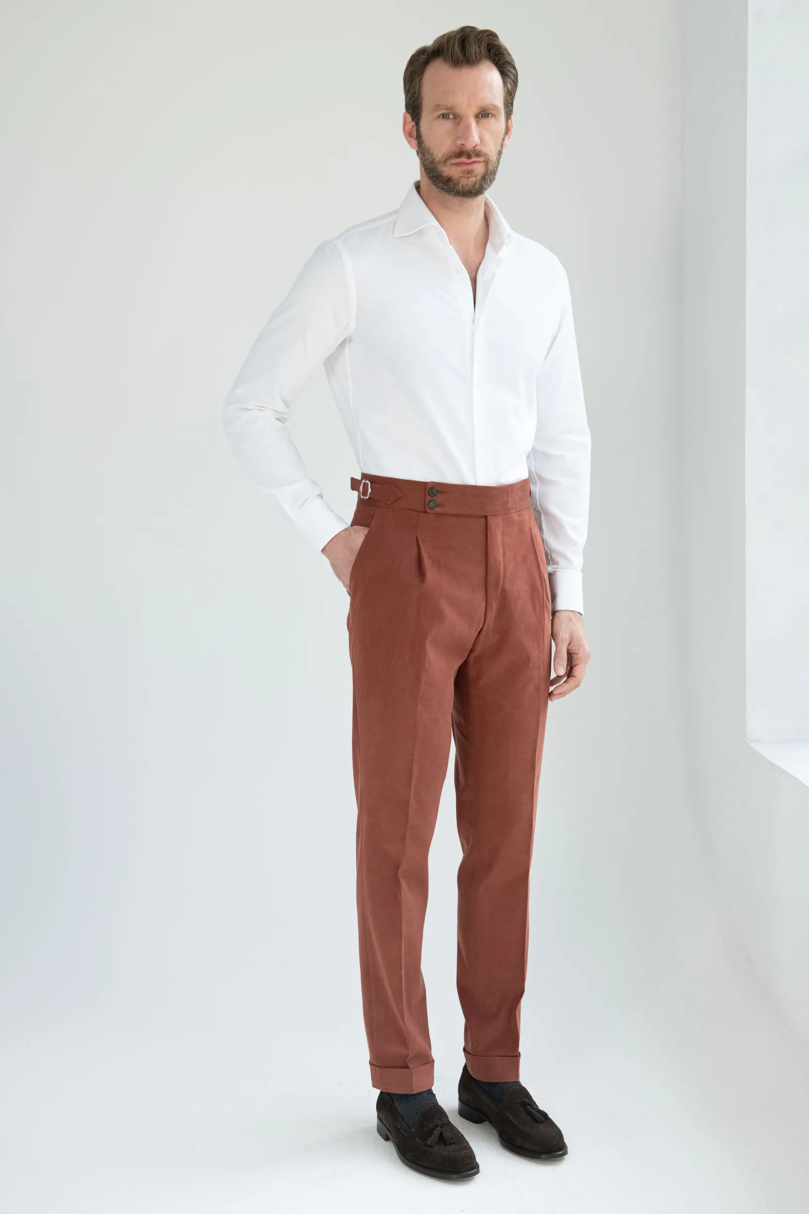brick_cotton_trousers_sor_2.webp Brick cotton trousers "Soragna Capsule Collection" - Made in Italy