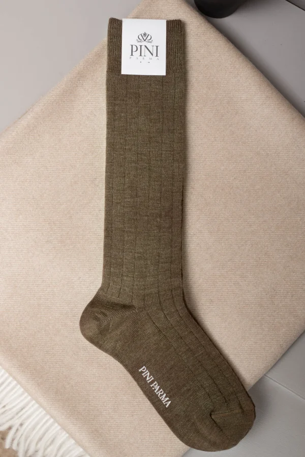 Brown - Super durable Wool short socks - Made in Italy