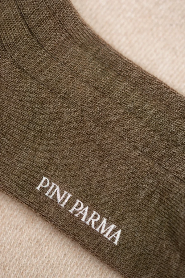 Brown - Super durable Wool short socks - Made in Italy