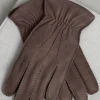 Brown Cashmere Lined Deerskin Leather Gloves - Made in Italy