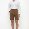 Brown cotton shorts - Made in Italy